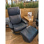 Ekornes Aura (M) Classic Recliner and Stool - Paloma Oxford Blue / Grey