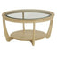 Nathan Shades Oak Glass Top Round Coffee Table - Hunter Furnishing