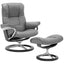 Stressless Mayfair Medium Signature Paloma Silver Grey Recliner with Stool SPECIAL OFFER